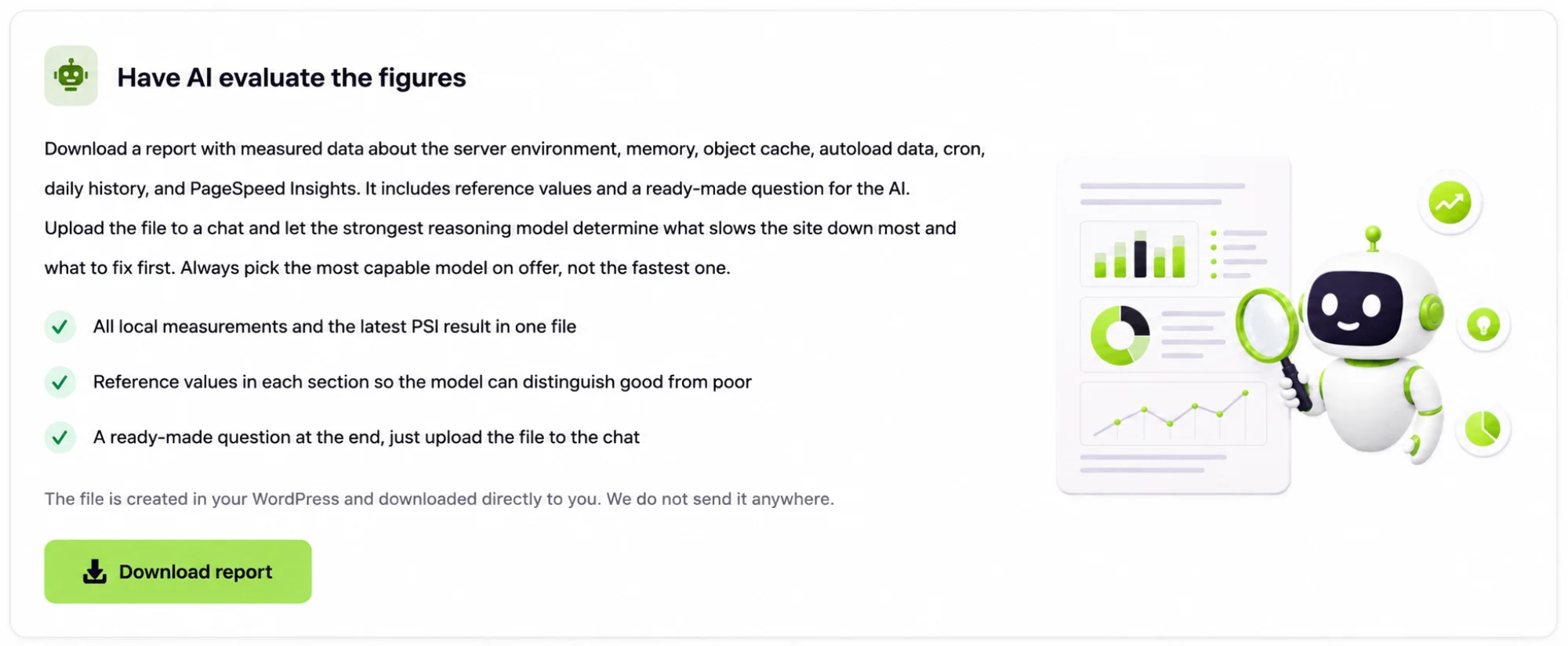 Downloading the report for AI evaluation in Speedlyst