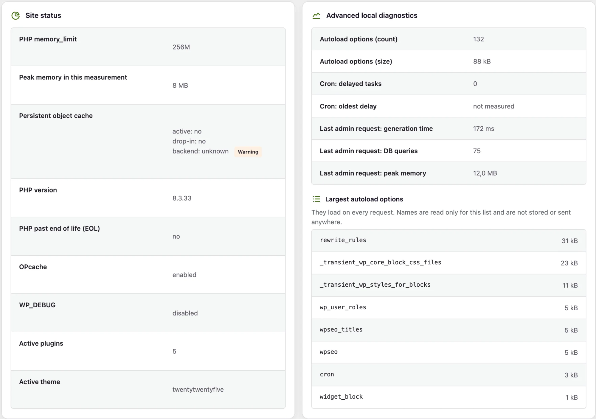 Advanced local WordPress diagnostics in Speedlyst